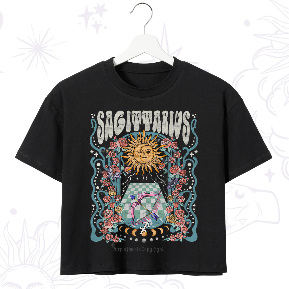 Purplehecate Sagittarius Spirit Zodiac Crop T-Shirt