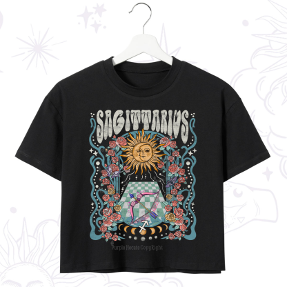 Purplehecate Sagittarius Spirit Zodiac Crop T-Shirt