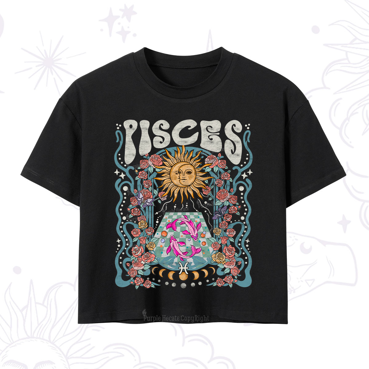 Purplehecate Pisces Spirit Zodiac Crop T-Shirt