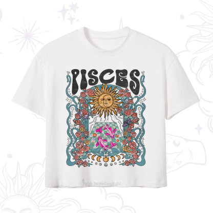 Purplehecate Pisces Spirit Zodiac Crop T-Shirt