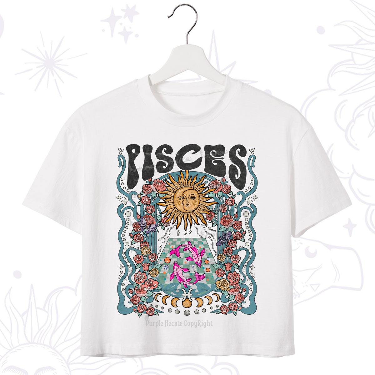 Purplehecate Pisces Spirit Zodiac Crop T-Shirt