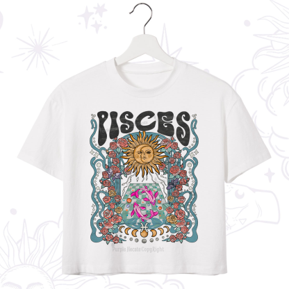 Purplehecate Pisces Spirit Zodiac Crop T-Shirt