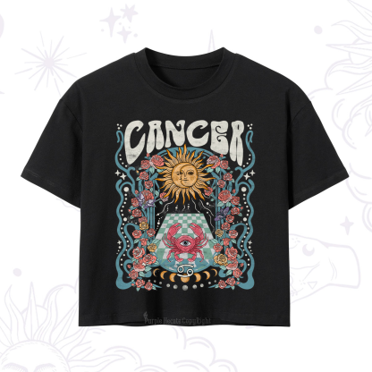 Purplehecate Cancer Spirit Zodiac Crop T-Shirt