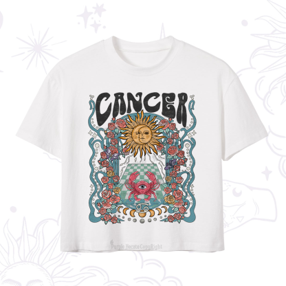 Purplehecate Cancer Spirit Zodiac Crop T-Shirt