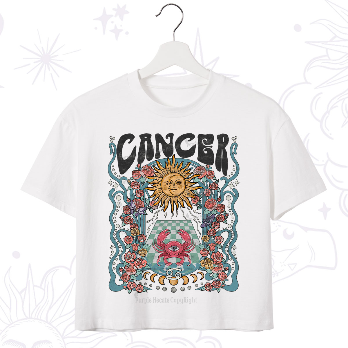 Purplehecate Cancer Spirit Zodiac Crop T-Shirt