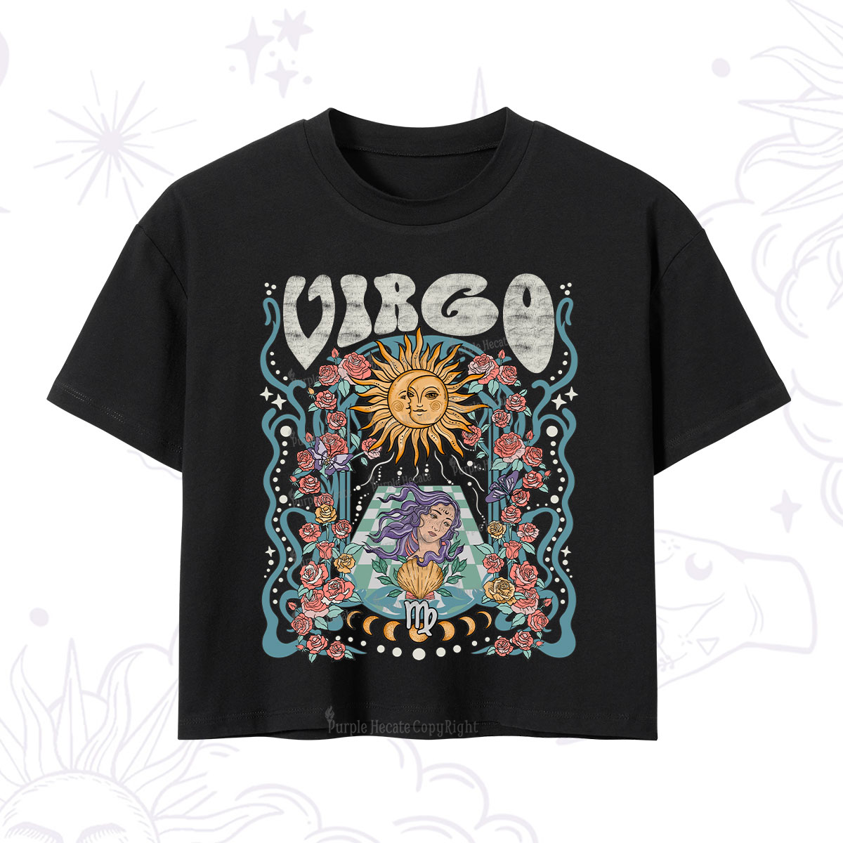 Purplehecate Virgo Spirit Zodiac Crop T-Shirt