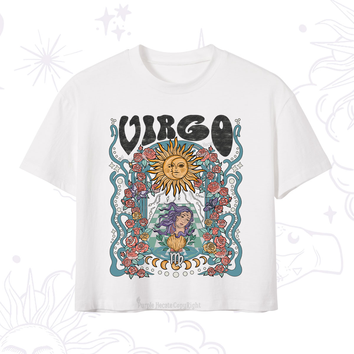 Purplehecate Virgo Spirit Zodiac Crop T-Shirt