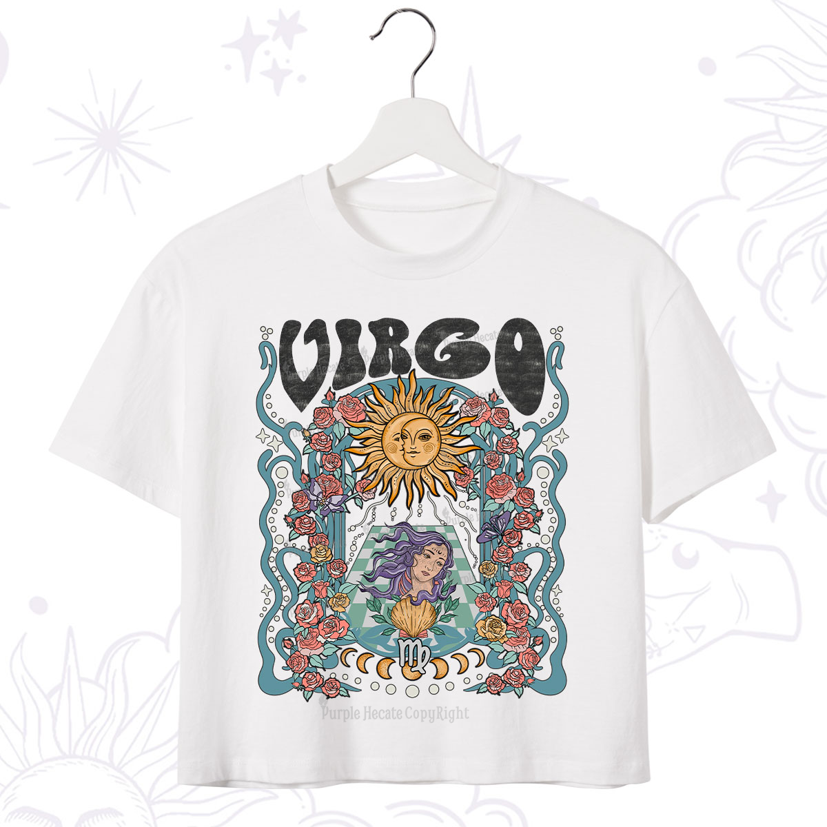Purplehecate Virgo Spirit Zodiac Crop T-Shirt