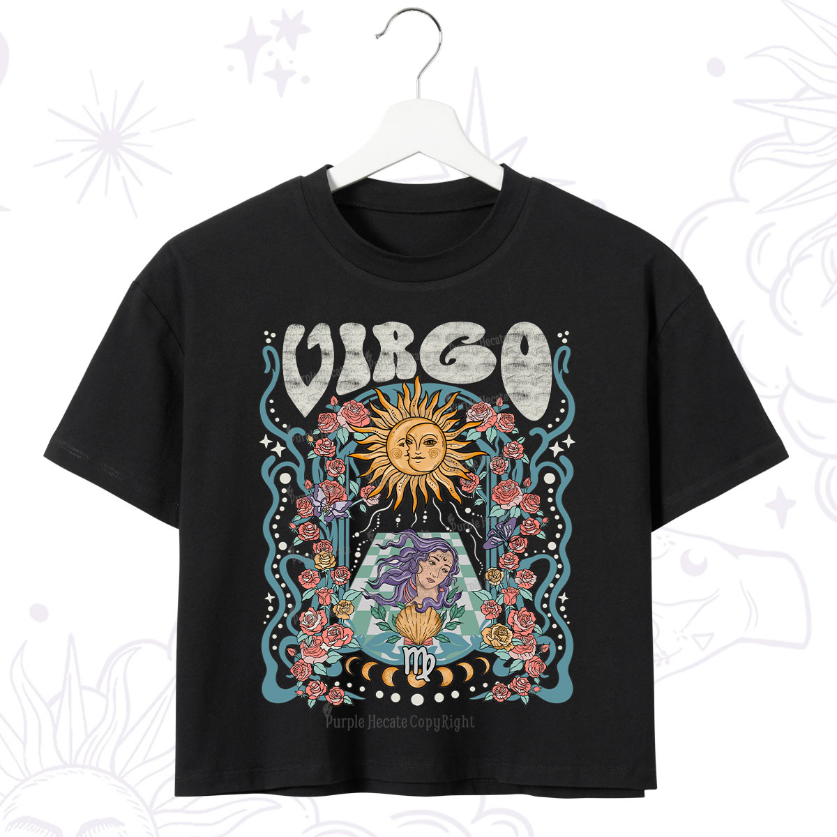 Purplehecate Virgo Spirit Zodiac Crop T-Shirt