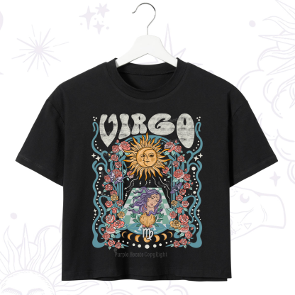 Purplehecate Virgo Spirit Zodiac Crop T-Shirt