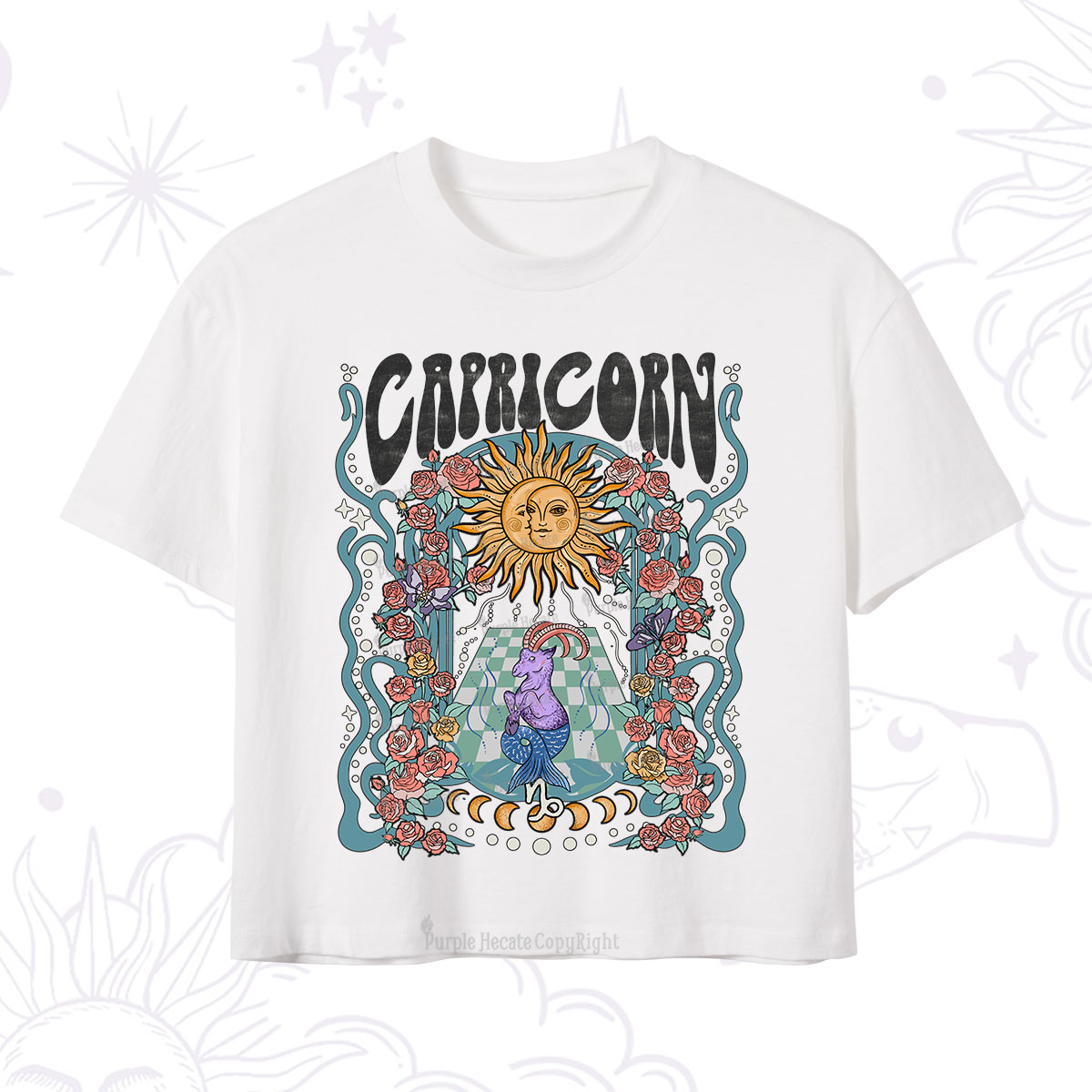 Purplehecate Capricorn Spirit Zodiac Crop T-Shirt