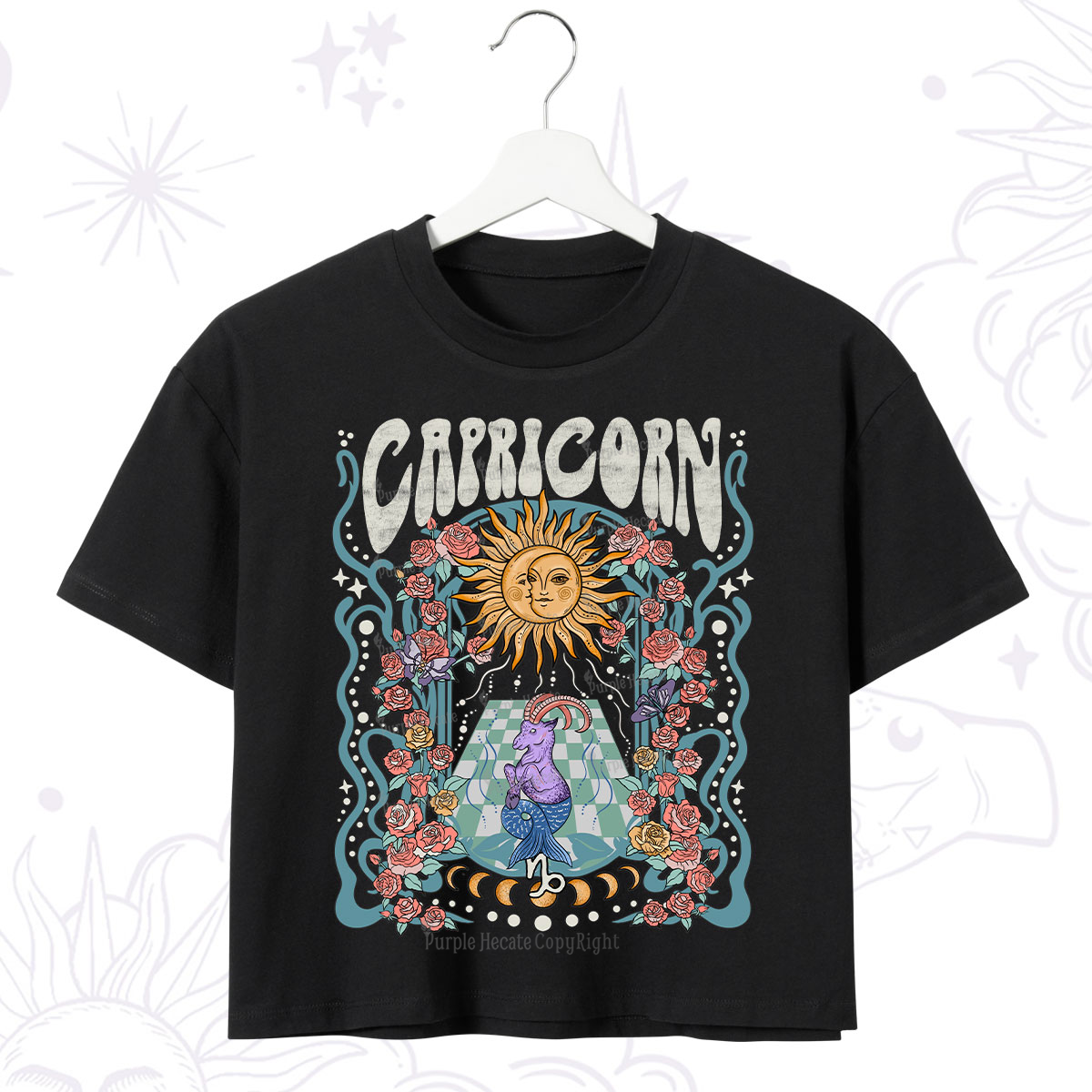 Purplehecate Capricorn Spirit Zodiac Crop T-Shirt