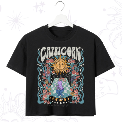 Purplehecate Capricorn Spirit Zodiac Crop T-Shirt