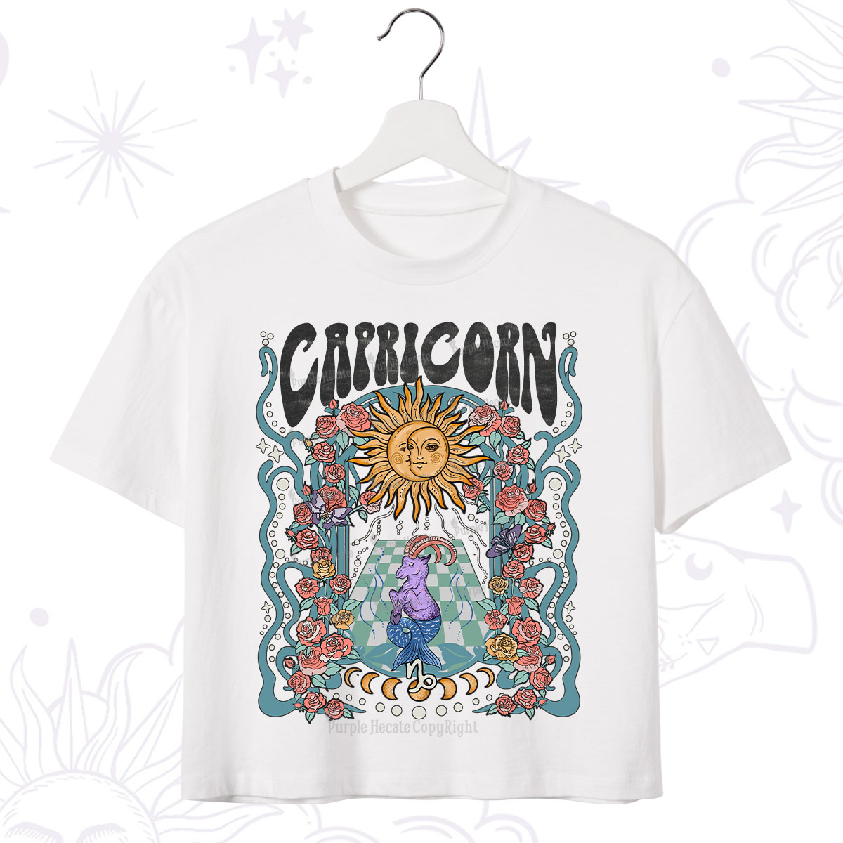 Purplehecate Capricorn Spirit Zodiac Crop T-Shirt