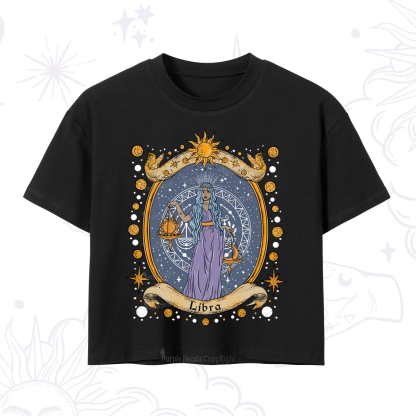 Purplehecate Celestial Libra Zodiac Crop T-Shirt