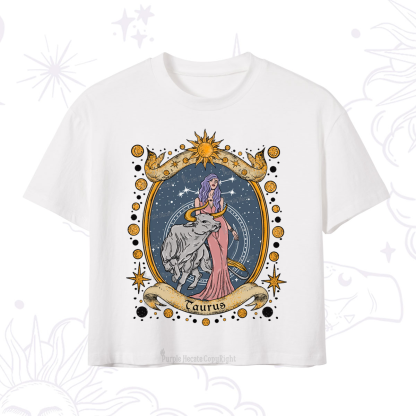 Purplehecate Celestial Taurus Zodiac Crop T-Shirt
