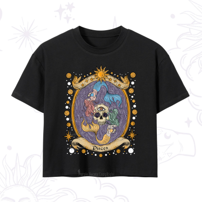 Purplehecate Celestial Pisces Zodiac Crop T-Shirt