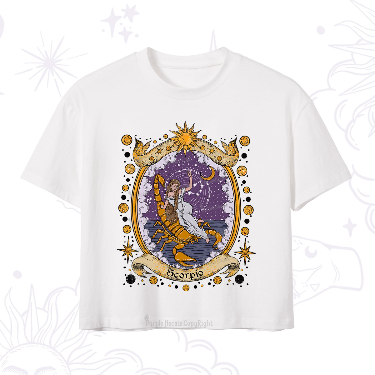 Purplehecate Celestial Scorpio Zodiac Crop T-Shirt