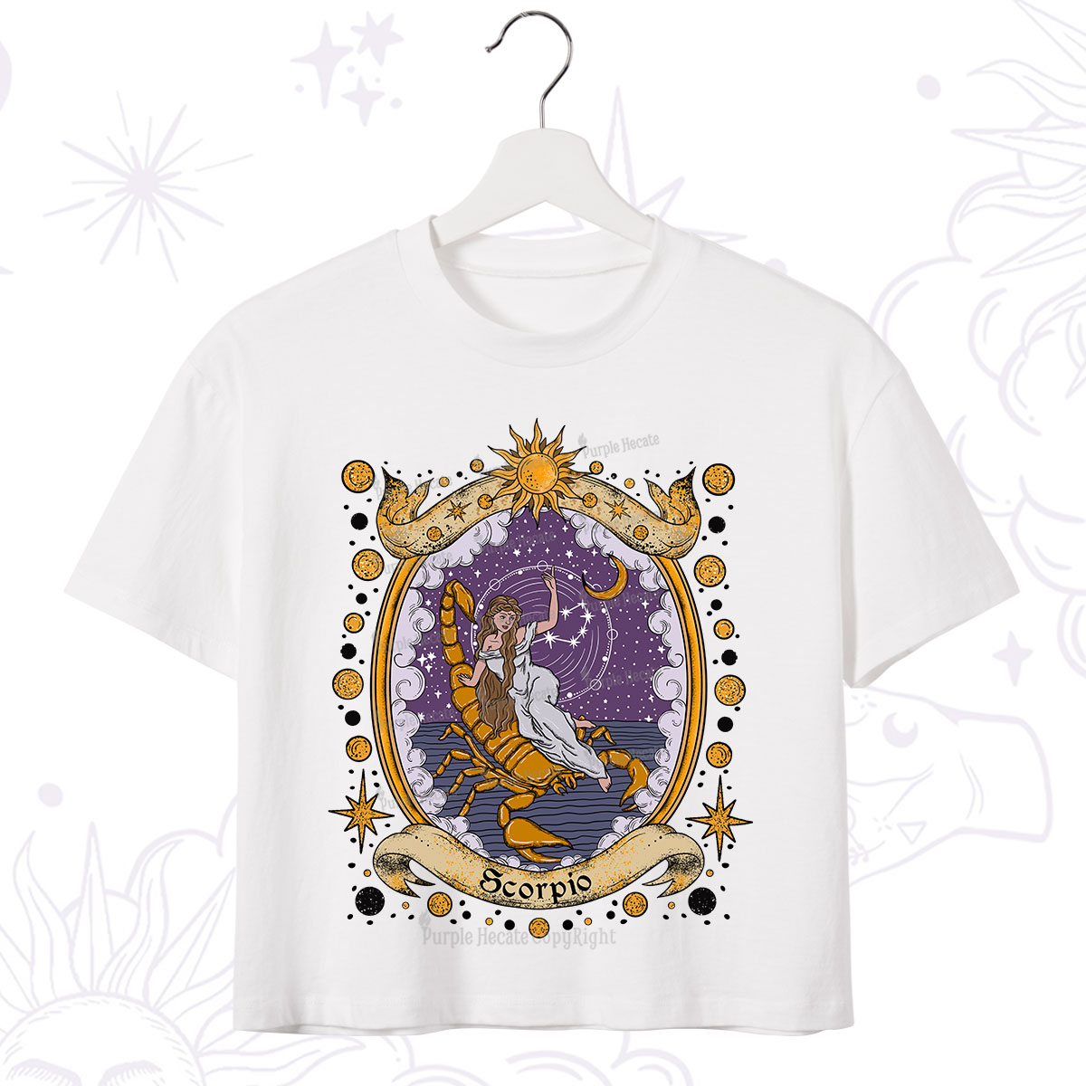 Purplehecate Celestial Scorpio Zodiac Crop T-Shirt