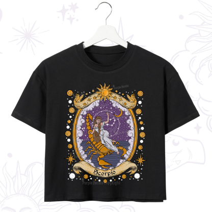 Purplehecate Celestial Scorpio Zodiac Crop T-Shirt