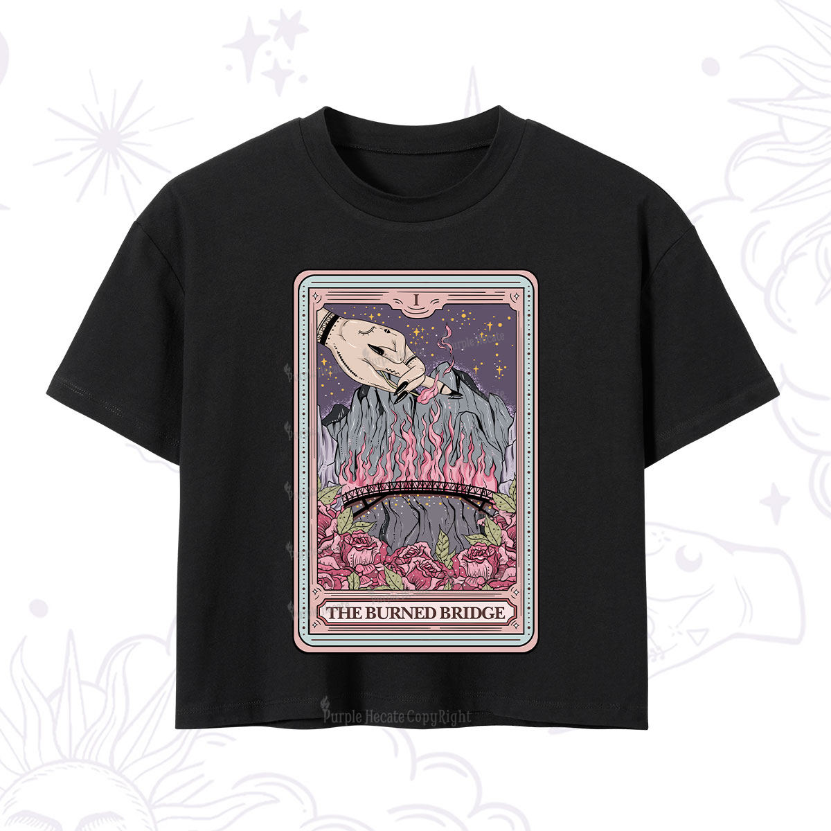 Purplehecate The Burned Bridge Tarot Crop T-Shirt