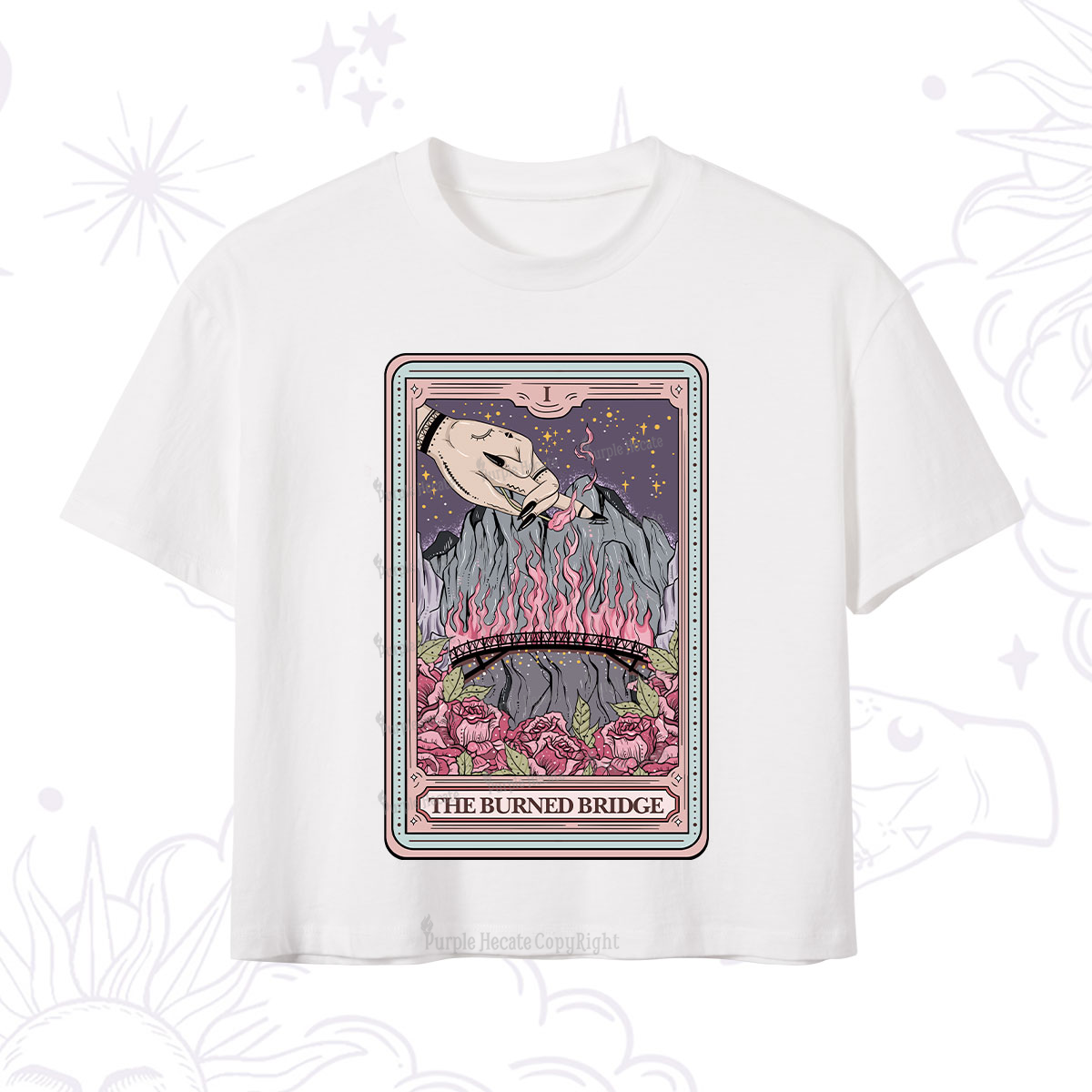 Purplehecate The Burned Bridge Tarot Crop T-Shirt