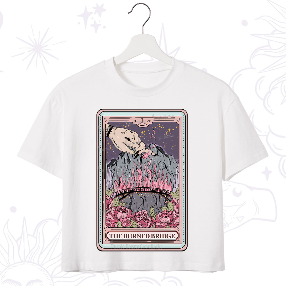 Purplehecate The Burned Bridge Tarot Crop T-Shirt