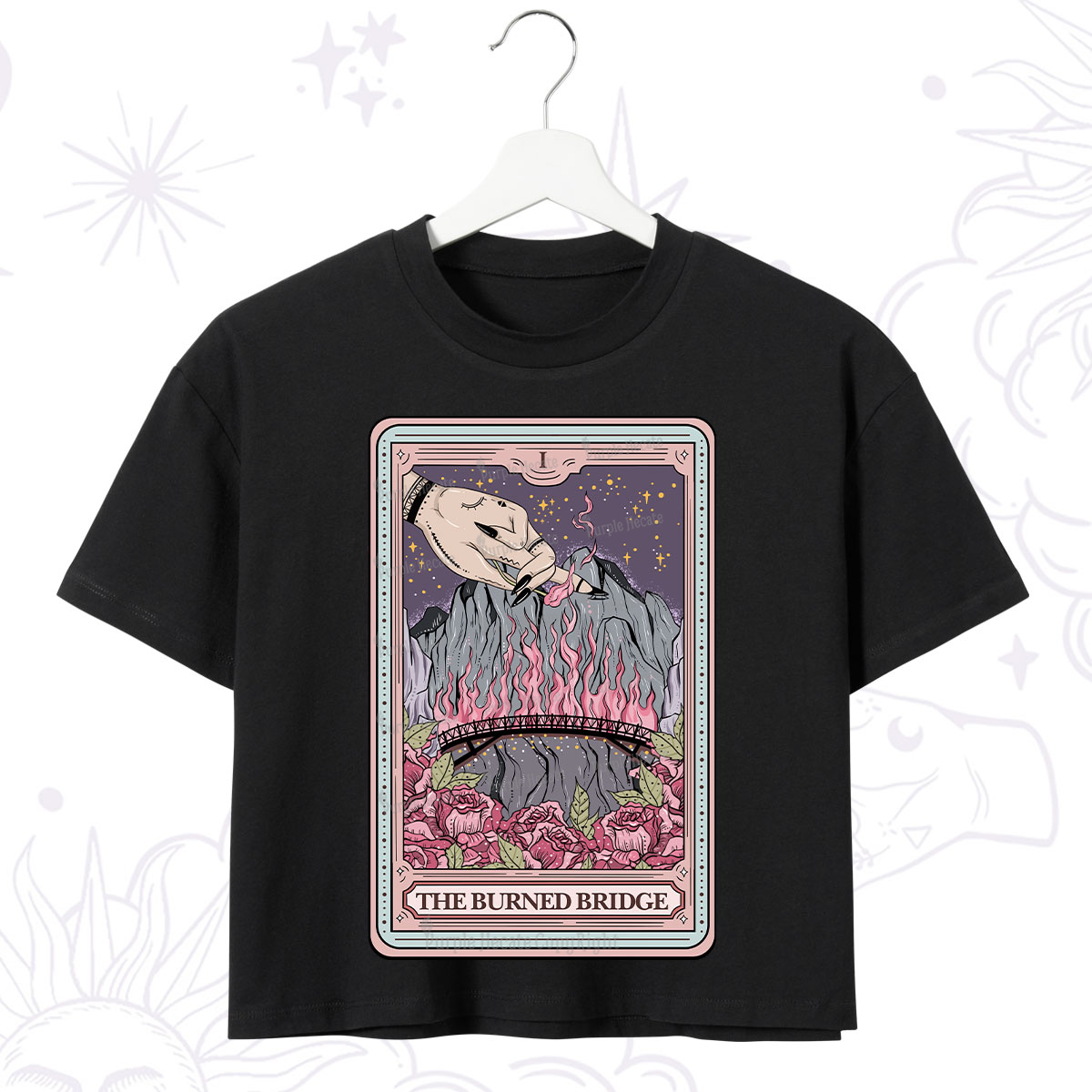 Purplehecate The Burned Bridge Tarot Crop T-Shirt