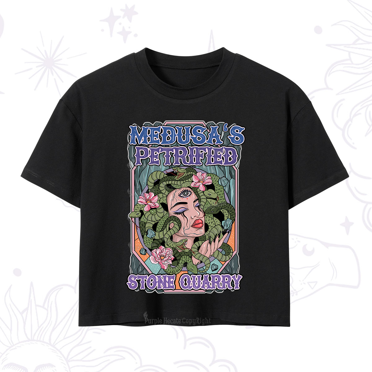 Purplehecate The Gorgon with Snake Hair Medusa Crop T-Shirt