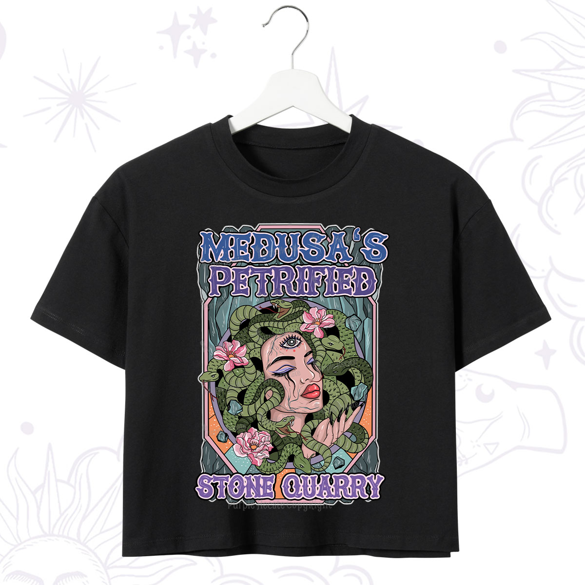 Purplehecate The Gorgon with Snake Hair Medusa Crop T-Shirt