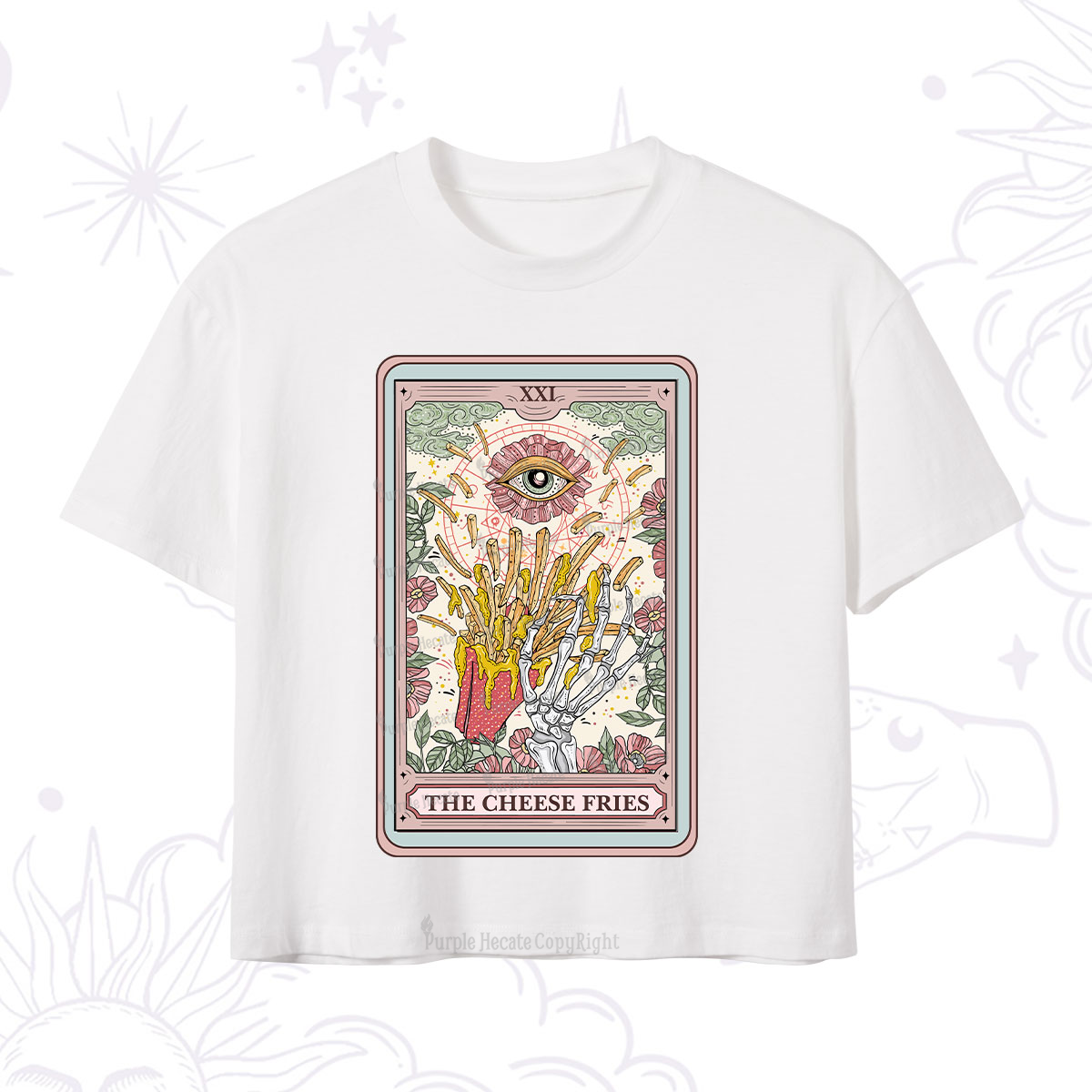 Purplehecate The Cheese Fries Tarot Crop T-Shirt