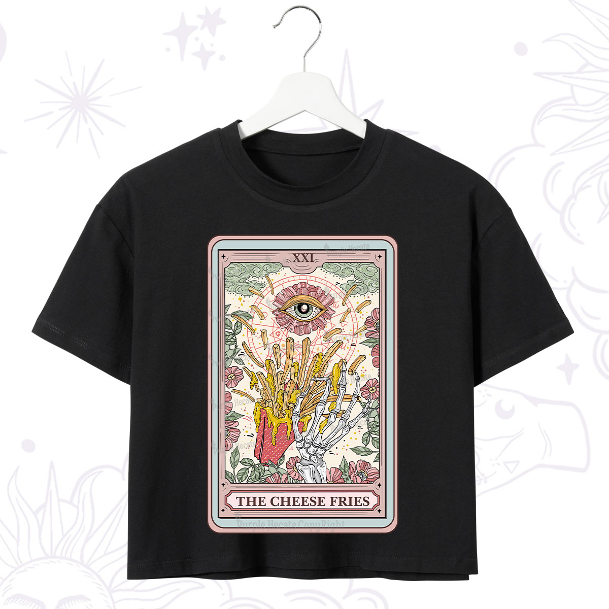 Purplehecate The Cheese Fries Tarot Crop T-Shirt