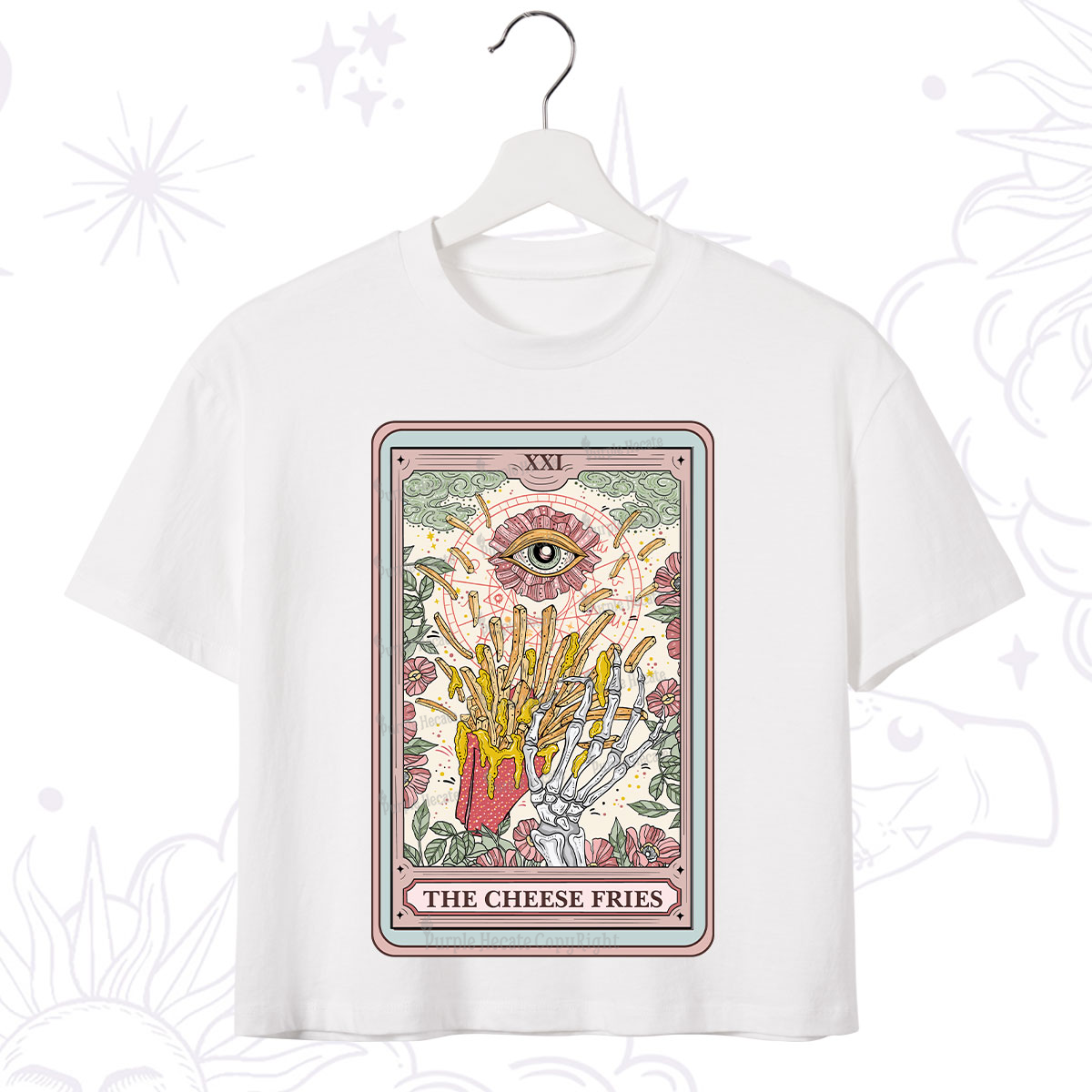 Purplehecate The Cheese Fries Tarot Crop T-Shirt