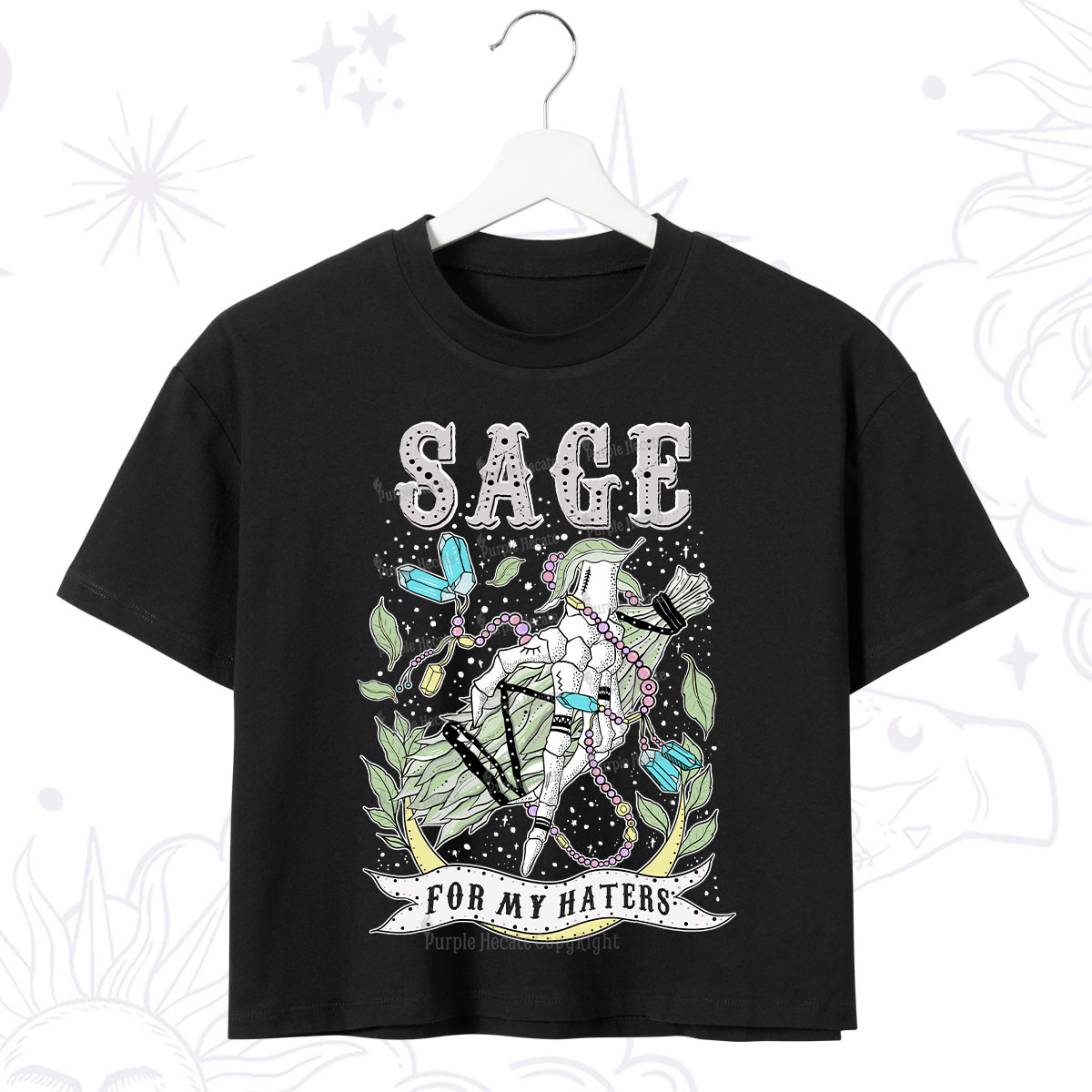 Purplehecate Sage For My Haters Crop T-Shirt