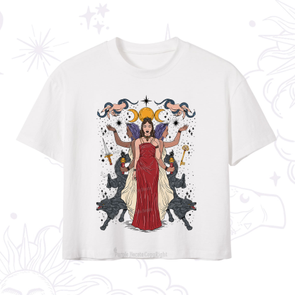Purplehecate The Triple Goddess Hecate Crop T-Shirt