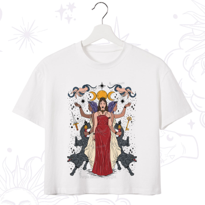 Purplehecate The Triple Goddess Hecate Crop T-Shirt