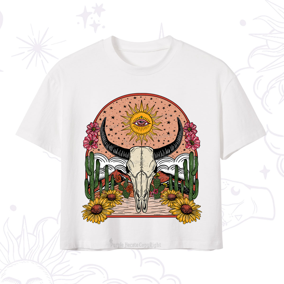 Purplehecate Desert Bloom Crop T-Shirt
