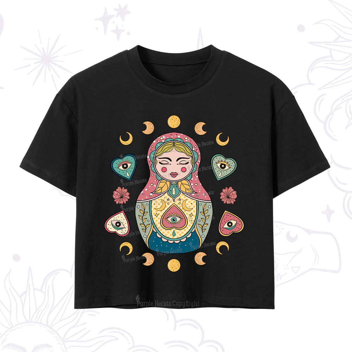Purplehecate Nesting Doll Crop T-Shirt