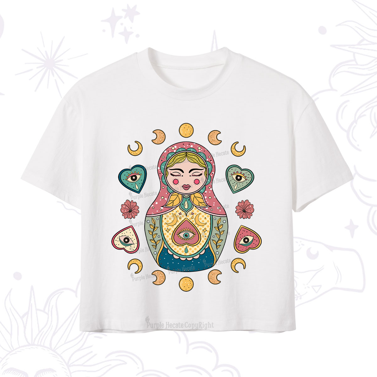Purplehecate Nesting Doll Crop T-Shirt