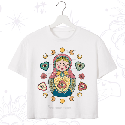 Purplehecate Nesting Doll Crop T-Shirt