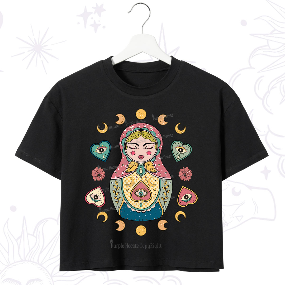 Purplehecate Nesting Doll Crop T-Shirt