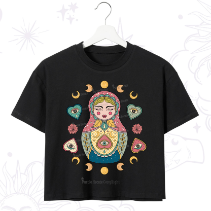 Purplehecate Nesting Doll Crop T-Shirt