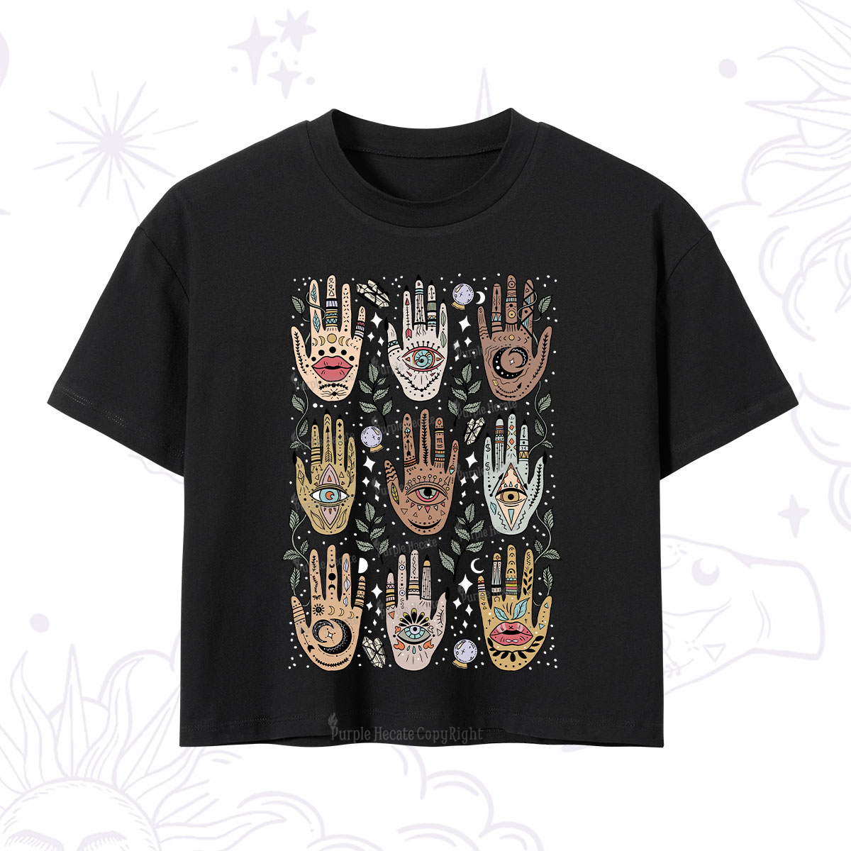 Purplehecate Helping Hands Crop T-Shirt