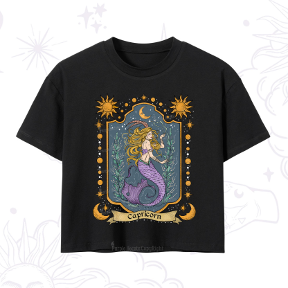 Purplehecate Capricorn Zodiac Crop T-Shirt