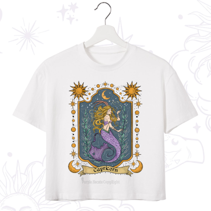 Purplehecate Capricorn Zodiac Crop T-Shirt