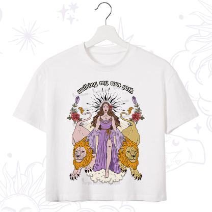 Purplehecate The Goddess Walking My Own Path Crop T-Shirt
