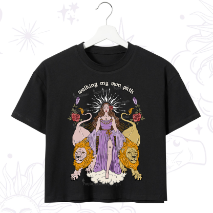Purplehecate The Goddess Walking My Own Path Crop T-Shirt