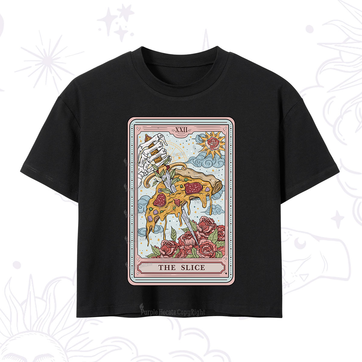 Purplehecate The Slice Food Tarot Crop T-Shirt