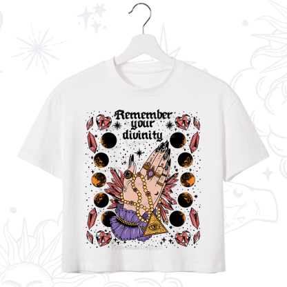 Purplehecate Remember Your Divinity Crop T-Shirt