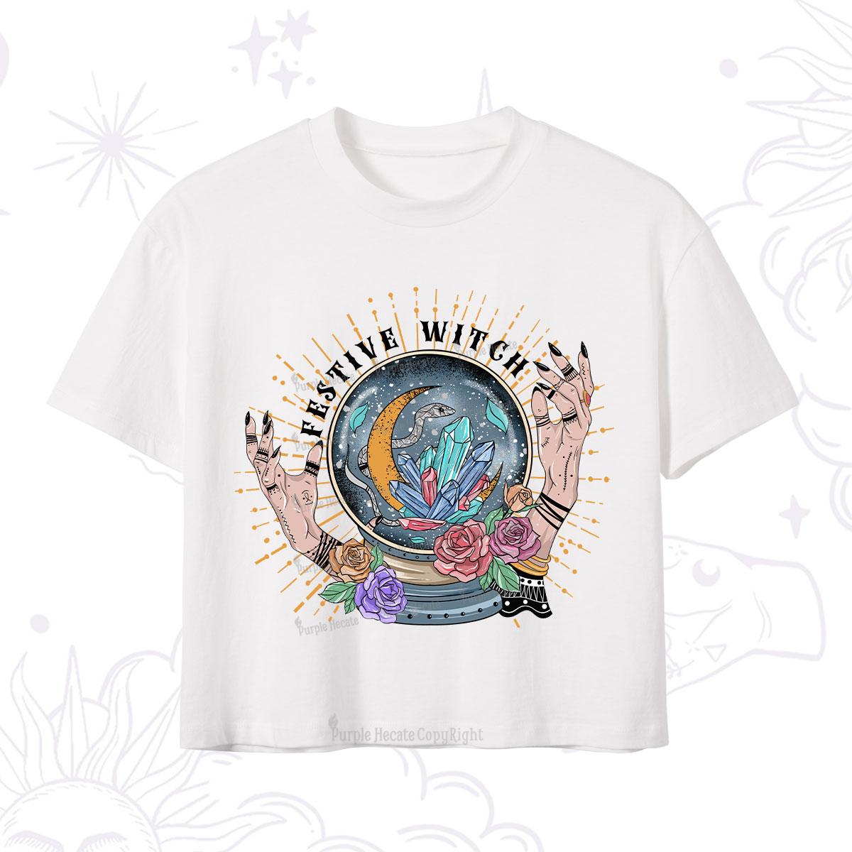 Purplehecate Festive Witch Crop T-Shirt
